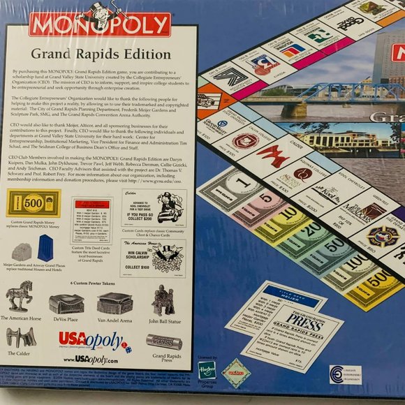 Vintage Monopoly Grand Rapids Edition 2004 Rare Board Game Hasbro Sealed - Picture 6 of 9
